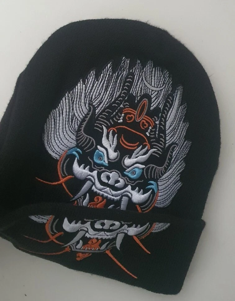 Casquette noire brodée FW21 Supreme Demon Beanie