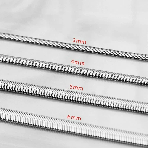 1.6-8mm Real Stainless Steel Silver Flat Snake Chain Necklace Women Men 18-36'' image 4