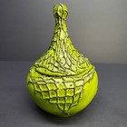 1970 Vintage Handcrafted Unique Art Pottery Covered Candy Trinket Dish Textured