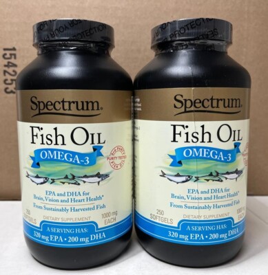 [LOT *2 ]Spectrum Essentials Fish Oil 1,000 mg 250 Sgels 04/2025