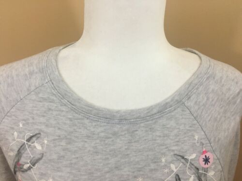 6IXTY8IGHT grau kurz geschnitten Grafik T-Shirt Top Rentier Ornamente Urlaub Gr. Medium - Bild 3 von 8