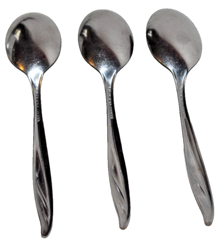 3 SILCO International Silver Dignity Stainless Steel Flatware Soup Spoons 6 7/8" - Picture 2 of 3