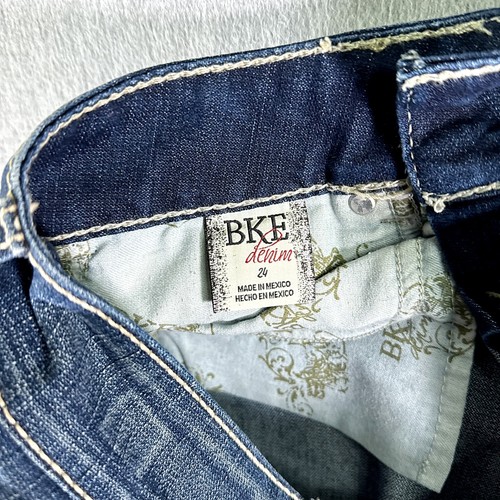 Jeans donna BKE Culture blu etichetta taglia 24 (25x17) vita bassa Capri elasticizzato - Foto 10 di 14