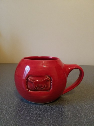 Handthrown Pottery Ceramic Coffee Tea Mug Cup Red Horse Derby Artist Signed Pair - 第 4/10 張圖片