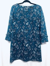 Banana Republic Factory Womens Petite Size 8 Floral Shift Dress Ruffle Cuff