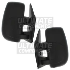 Vauxhall Movano Van 2003-2010 Manual Short Arm Wing Door Mirrors Black Covers