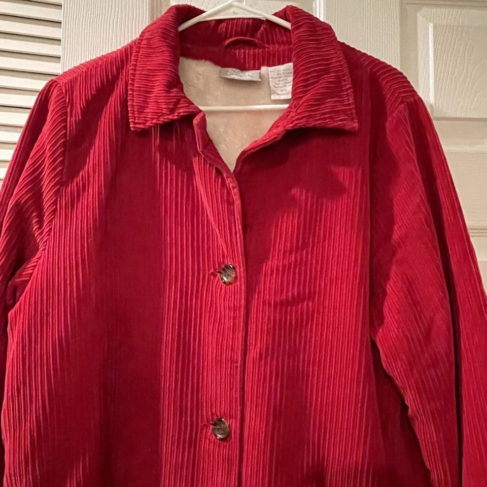 Abrigo vintage Blair Sherpa forrado pana tareas de granero talla M rojo años 90 Y2k Cabincore Foto 2 de 4