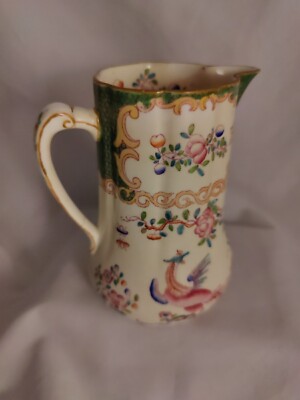 Vintage ca. 1930er MINTON Porzellan GRÜNE KAKADRIZ großes MILCHKÄNNCHEN Krug Phönix
