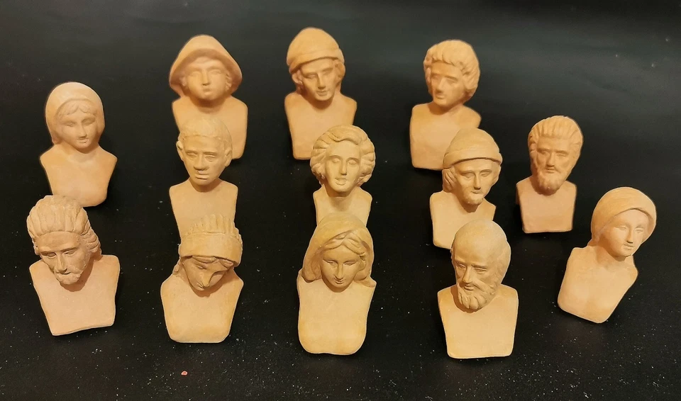 Kit Teste Mani Piedi grezzi pastori personaggi presepe in Terracotta cm 12 cm !! - Immagine 2 di 3