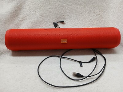 Tech2 Tube Wireless Bluetooth Red Speaker 5+ Hours & Party Mode, Pre-Owned