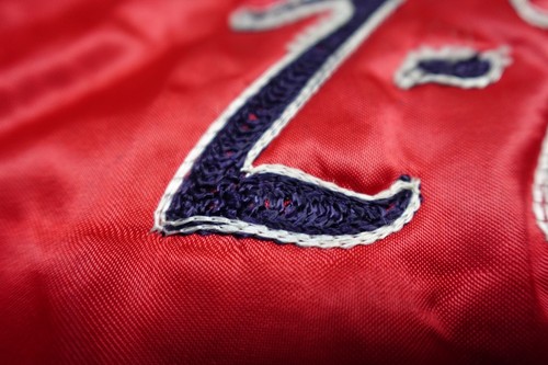 Vintage Chain Stitch Jacket Mens Large Red Camaro Z-28 Satin Coat Swingster 80s - Picture 7 of 13