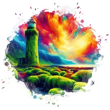 XXL 18X18 Car Sticker Watercolor Lighthouse Weatherproof Vinyl Decal