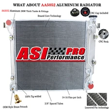 4 Row Aluminum Radiator For 1997~2000 98 99 Dodge Dakota Durango 3.9L 5.2L /5.9L