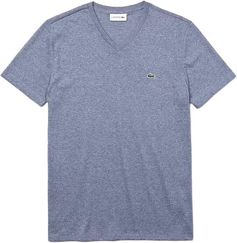 Lacoste Men's V-Neck T-shirt, Light Indigo Blue, XL