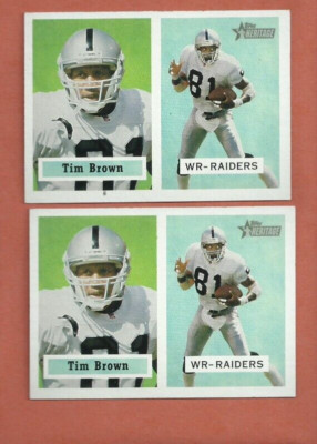 2002 TOPPS HERITAGE TIM BROWN CARD LOT #78 OAKLAND RAIDERS