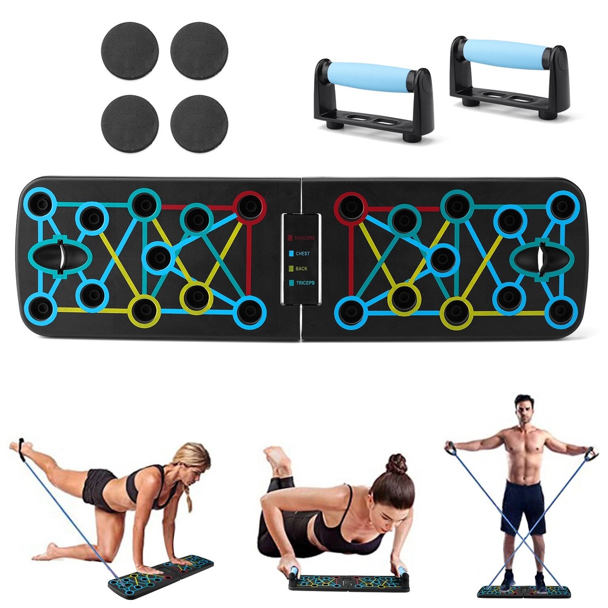 18 in Push Up Rack Board System Fitness Workout Train Home Gym
