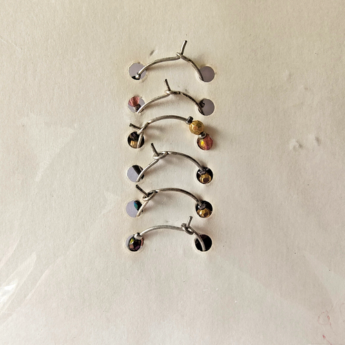 Chico's Wine Charms Drink Marker Set of 6 Beaded Silver Tone Cheers Celebrate - Picture 9 of 10