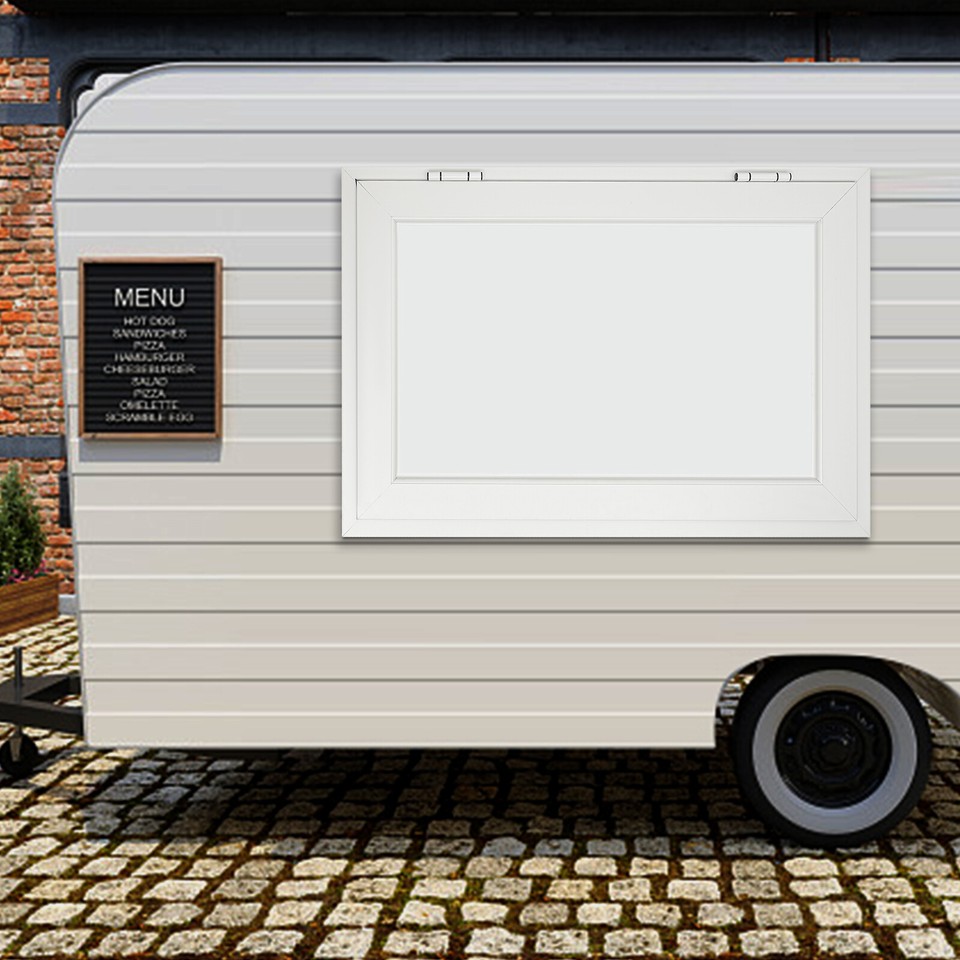 Concession Window for Food Truck 53*33" Concession Stand Serving Window