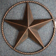 12", 16",24",32",36" BARN METAL LONE STAR ROPE RING WESTERN HOME DECOR BRONZE