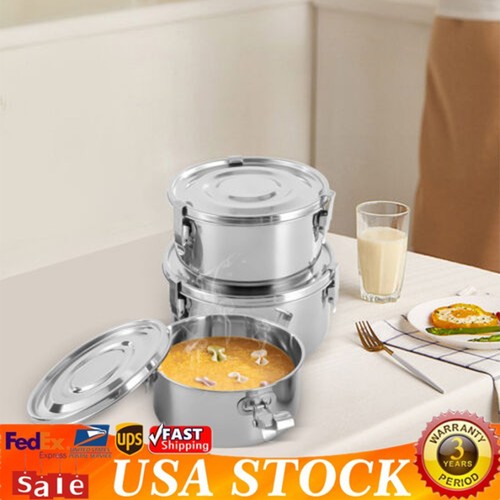 3 Sets Stainless Steel Food Storage Containers, Kitchen Food Containers Airtight
