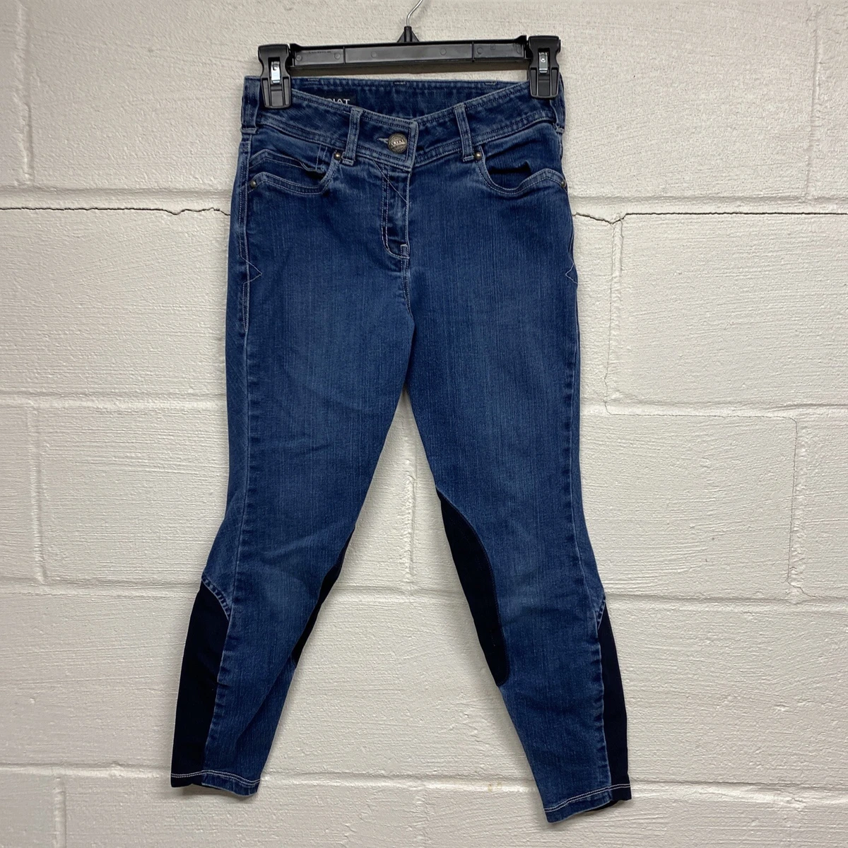 ariat girls youth jeans size 12 whipstitch breech patch blue