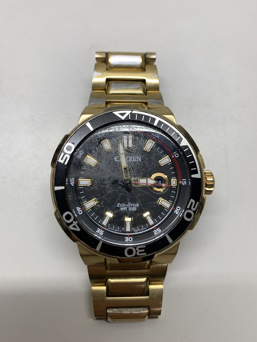 Citizen Eco Drive WR200 J810-S138693 Gold Tone Stainless