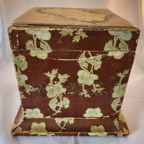 Antique Victorian Men's Collar & Cuffs Vanity Dresser Box w/ 2 Collars & Stays - Picture 7 of 17
