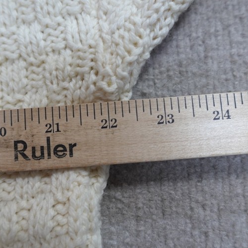 Blarney Woolen Mills Sweater Medium Ivory Chunky Fisherman Cable Heavyweight - Picture 7 of 9