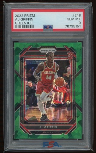 2022-23 AJ Griffin Panini Prizm Green Ice Rookie RC PSA 10 #248 POP 1 - Picture 1 of 2