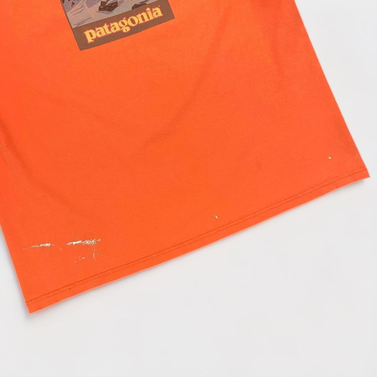 Vintage 90s Patagonia Mountains T Shirt Orange Beneficial Ts Made