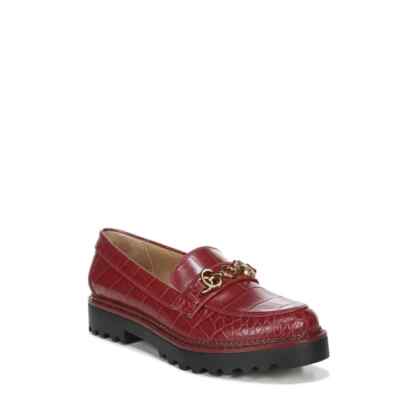 Sam Edelman DEANA Womens Platform Loafer Casual Shoe Red Croco Slip On  Round New