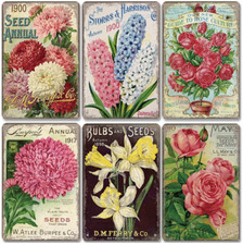 Flowers Seed Bulb Fleurs Retro Metal Plates Sign Wall Decor Home Bar Pub Kitchen
