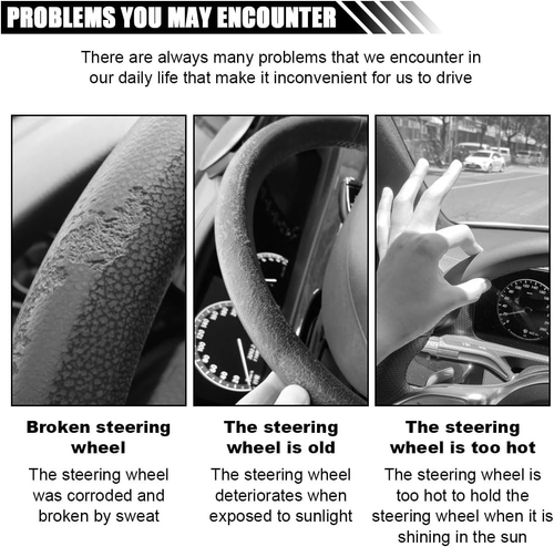 Car Steering Wheel Cover Sun Shade, Anti-Heat Steering Wheel Protector, Unive... - Picture 3 of 12