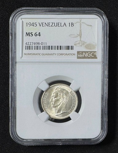 VENEZUELA, 1 Bolívar, 1945 NGC MS64.