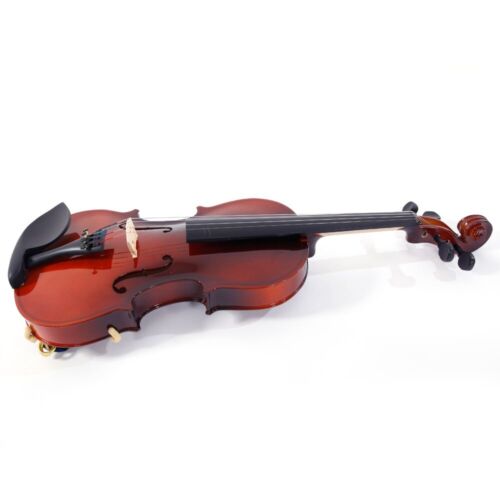 1/8 Acoustic Violin Solid Wood w/Case+Bow+Rosin+Strings +Shoulder Rest+Tuner Set - Picture 7 of 18