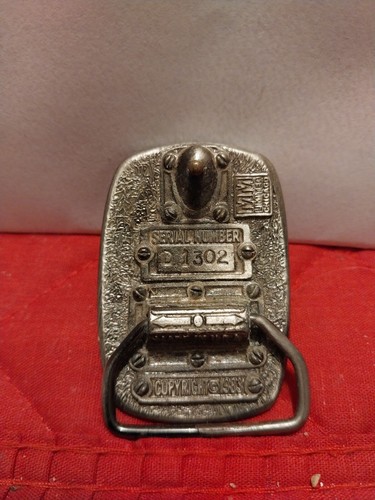 Vintage MM United Small Masonic Horse Belt Buckle 2.25x1.5 serial # D1302 - Picture 2 of 4
