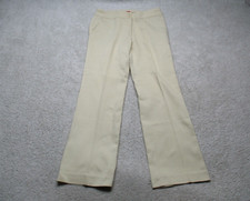 Oscar De La Renta Pants Womens 10 Light Beige Chino Wide Leg Dress Slacks