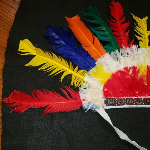 VTG Kids Indian Headdress Native Wild West American Accessory - Picture 5 of 10