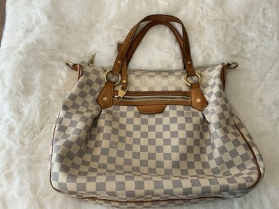 Louis Vuitton Damier Azur Shoulder Bag Gold Hardware, Detachable Strap, Pockets