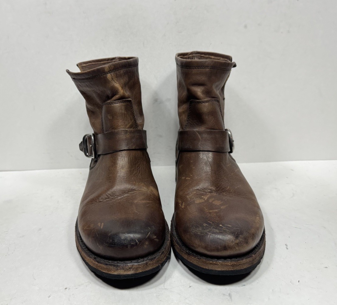 Frye Veronica Short Biker Boots Brown Leather Women's Size 9 B