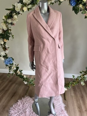Ted Baker Mantel Damen TB 2 UK 10 Ramiz Rosa Zweireiher Wollmischung NEU