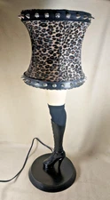 Leg Stiletto Heels Boot Lamp Leopard Shade, Spikes, Sexy - 25" Tall - Super Nice