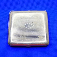 Antique W & H Co. Klever Cigarette Case Kase Spring Load Deco Nickel Silver