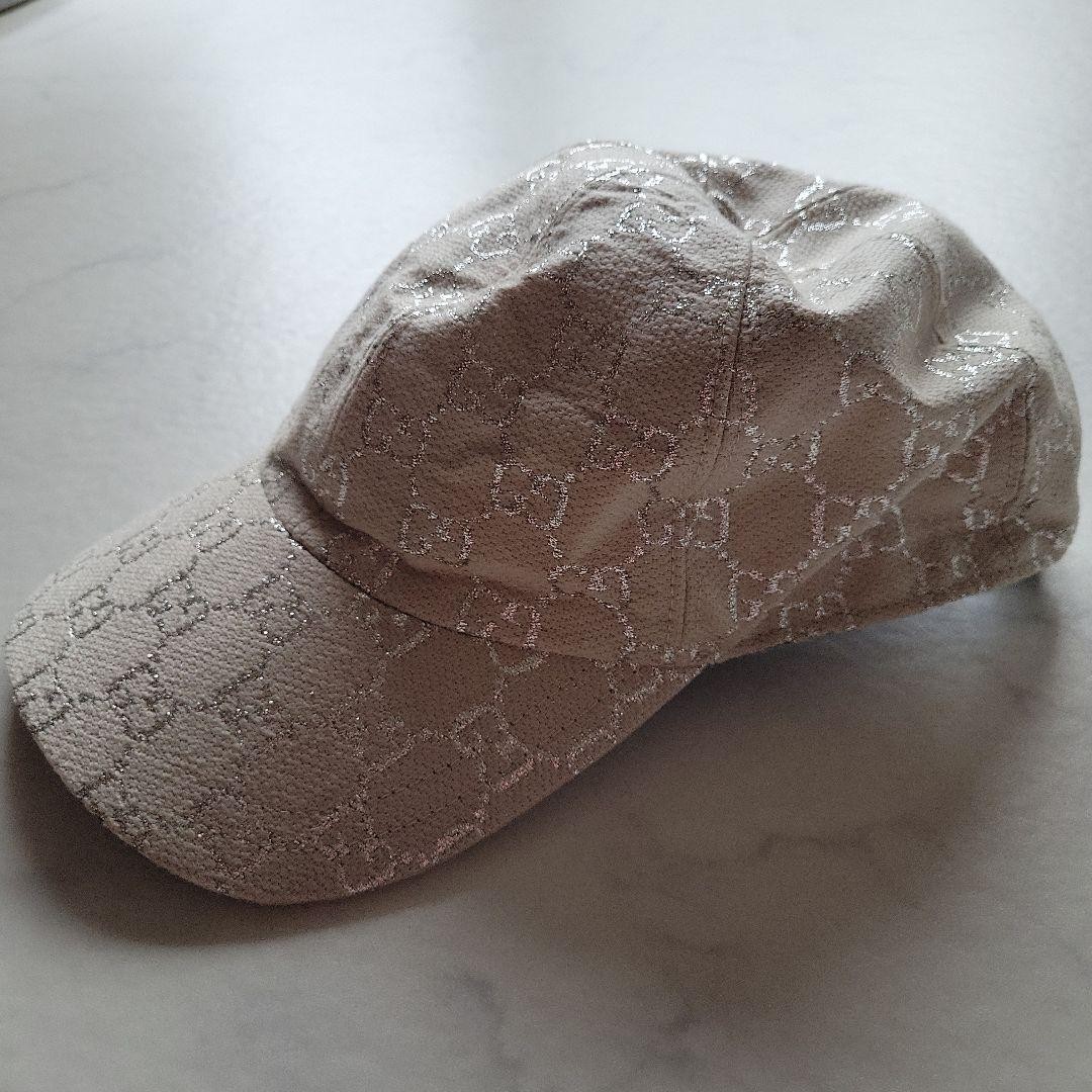 GUCCI GG glitter baseball Cap Hat white Size M 57cm  display picture 3
