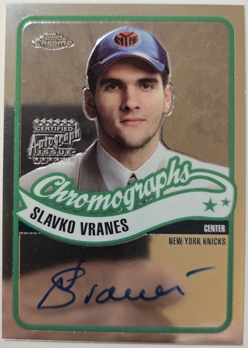 2003-04 #ca-sv Slavko Vranes Certified Autograph Topps Chrome Chomographs N.Y.