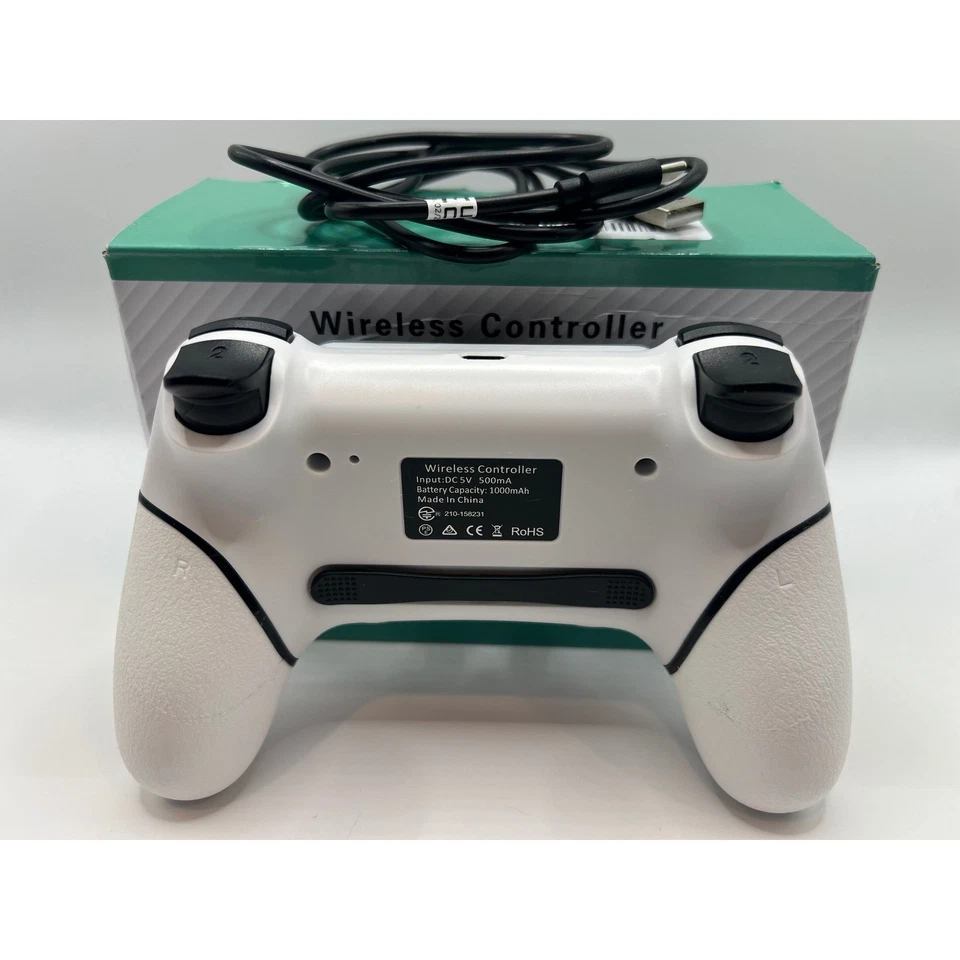 Controlador Inalámbrico Gamepad para PS4 PC Juegos USB Cable de Carga Incluido Blanco Foto 4 de 4