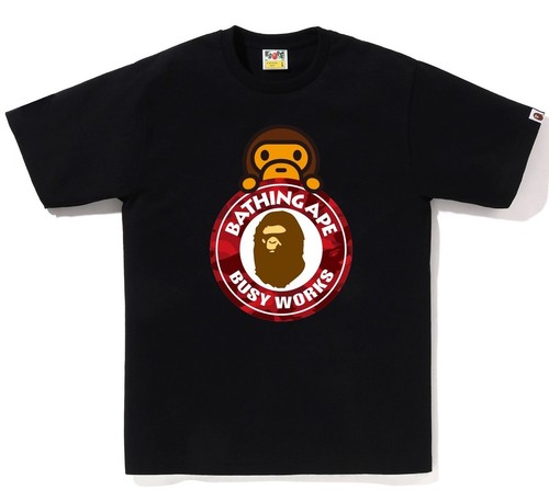 A BATHING APE Men's COLOR CAMO MILO ON BUSY WORKS TEE 2M30110007 r - Afbeelding 11 van 15