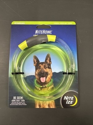 Nite Ize NiteHowl Rechargeable Green LED Saftey Necklace for Dogs 12-27in.