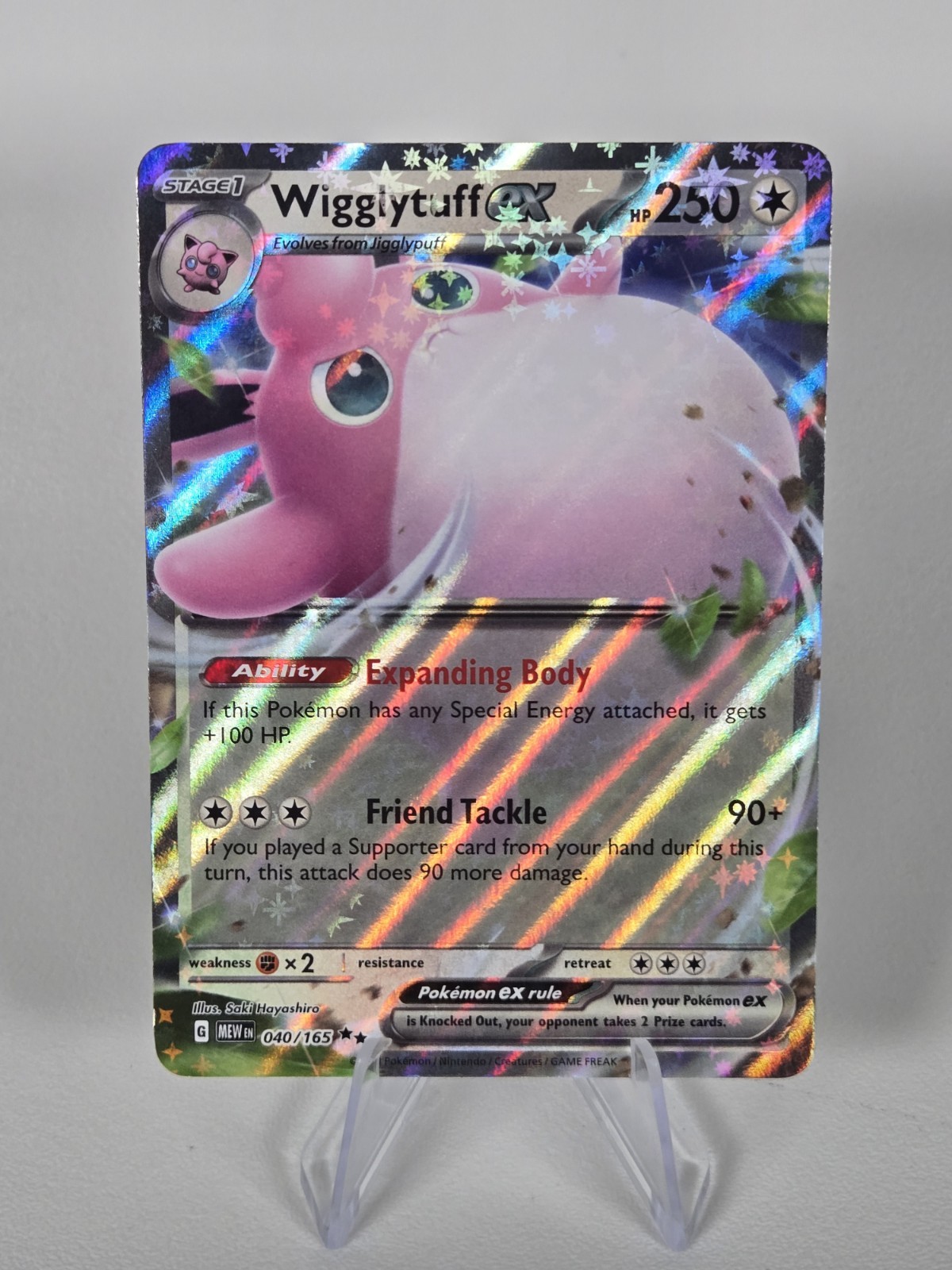Pokemon Card Wigglytuff ex 040/165 Double Rare Holo SV: Scarlet & Violet 151 NM