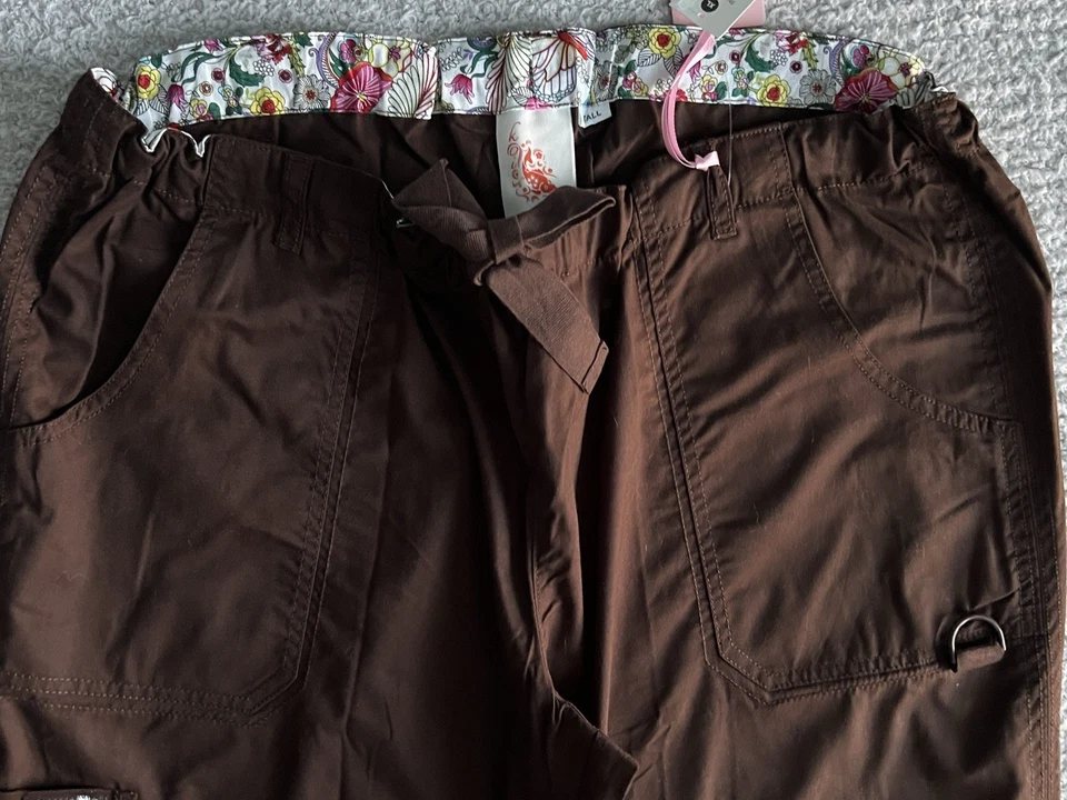 Calças de Scrub Koi para Mulheres Tamanho XL Tall XLT Espresso Lindsey Cargo Enfermagem Médica - Imagem 4 de 4